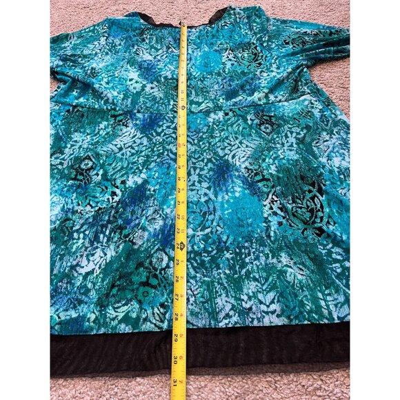 Catherines Womens Tunic Dress Size 1X Sheer Trim Floral Boho Stretch Comfort - Picture 5 of 7